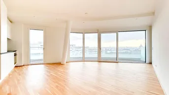Expose Stylische Neubauwohnung bestens geeignet für Paare - Sicht auf die Donau