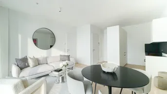 Heller, offener Wohn- und Essbereich mit modernem Design und stilvoller Einrichtung.