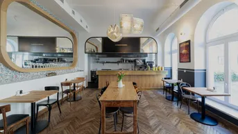 Expose SPITTELBERG und MUMOK GEGEND. Restaurant und Bar. Idyllischer Gastgarten.