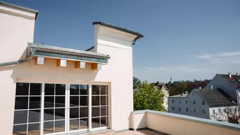 Expose Erstbezug und Gratis-Übersiedlungsmonat: 4-Zimmer-Wohnung mit Einbauküche und Dachterrasse in der Altstadt von Wels, direkt am Mühlbach