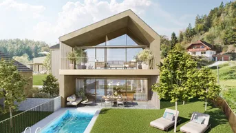 Expose Exklusives Haus mit Garten, Pooloption &amp; Seeblick – Ihr Rückzugsort über dem Wörthersee