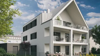 Expose Modernes Wohnhaus (mit 4 Einheiten) nahe dem Wasserwald - Charmante Eigentumswohnung TOP 3 mit Balkon und Gartenanteil