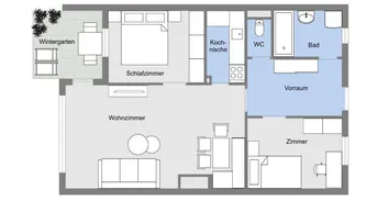 Expose Klagenfurt - Waidmannsdorf: entzückende 3-ZI-Wohnung im 2.OG - Süd-Ausrichtung