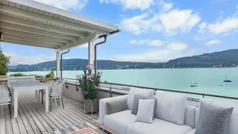 Expose Klagenfurt-Maiernigg: 4-ZI-Seewohnung mit einzigartiger Aussicht, XL-Terrasse, Seezugang &amp; 2 Garagen