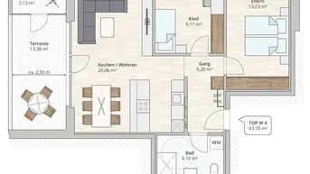 Expose Tolle 3-Zimmer-Terrassenwohnung (TOP 4) in Rankweil-Brederis, Wollgrasweg