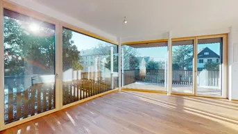 Expose Luxuriöses 2-Zimmer-Apartment mit WESTBALKON - ERSTBEZUG &amp; HOLZBAUWEISE