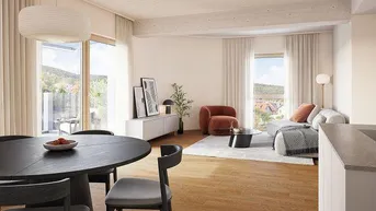 Expose GRÜNE STADTVILLEN - GANZ OBEN! | 3 Zimmer mit Süd-Balkon | Holzbauweise - Umweltbewusst - Modern | Provisionsfrei!