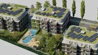 Expose GRÜNE STADTVILLEN - GANZ OBEN! | 3 Zimmer mit Süd-Balkon | Holzbauweise - Umweltbewusst - Modern | Provisionsfrei!