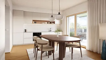 Expose GRÜNE STADTVILLEN - 3 Zimmer mit Balkon | Holzbauweise - Geothermie - Photovoltaik | Provisionsfrei!