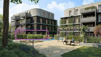 Expose GRÜNE STADTVILLEN - 3 Zimmer mit 140m² Garten | Holzbauweise - Ruhig - Grün | Provisionsfrei!