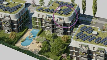 Expose GRÜNE STADTVILLEN - GANZ OBEN! | 3 Zimmer mit Süd-Balkon | Holzbauweise - Umweltbewusst - Modern | Provisionsfrei!