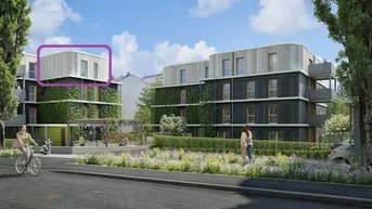 Expose GRÜNE STADTVILLEN - GANZ OBEN! | 3 Zimmer im DG | Holzbauweise - Modern - Nachhaltig | Provisionsfrei!