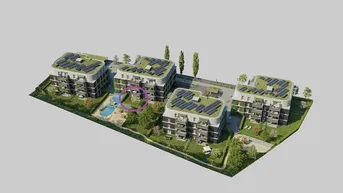 Expose GRÜNE STADTVILLEN - Gartenwohnung mit 2 Zimmern | Holzbauweise - Erdwärme - Nachhaltig | Provisionsfrei!