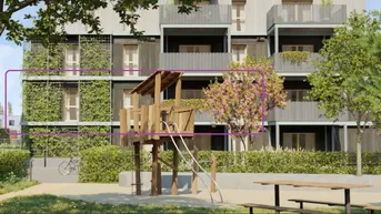 Expose GRÜNE STADTVILLEN - 4 Zimmer mit Balkon - mit Sichtholz in der Wohnung! | Ruhe - Natur - Holz | Provisionsfrei!
