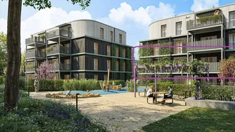 Expose GRÜNE STADTVILLEN - 4 Zimmer mit Balkon - Sichtholz in der Wohnung! | Bezug Anfang 2026 | Provisionsfrei!
