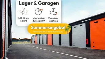 Expose SOMMERAKTION 50% auf 35m² und 56m² - Moderne 28-112m² Garagen und Lagerräume mit Strom zur Miete | Jederzeit kündbar