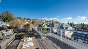 Expose Dachterrassentraum im Grünen mit Blick über Wien| 4 Zimmer mit großzügigen Außenflächen
