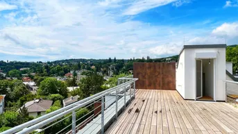 Expose Dachterrassentraum im Grünen mit Blick über Wien| 4 Zimmer mit großzügigen Außenflächen