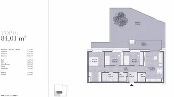 Expose NEUBAU - Moderne 3-Zimmer Eigentumswohnung mit Garten (84,01m²)-Graz/Gries