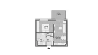 Expose NEUBAU - Großzügige 2- Zimmer Eigentumswohnung mit Balkon (40,92m²) in Graz/Gries