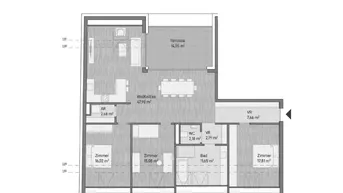 Expose NEUBAU - 4-Zimmer Eigentums- Dachgeschosswohnung (123,77 m²) &amp; sonniger Terrasse- in Graz/Gries