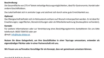 Expose Lokalfläche für Gastronomie oder Handel