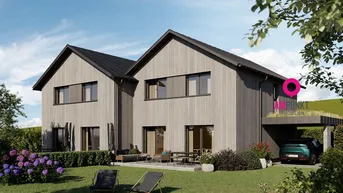 Expose Erstbezug in Hallwang: Doppelhaushälfte vom Architekten geplant – Garten, Terrasse &amp; Carport