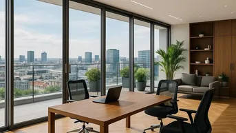 Expose Exklusives Penthouse-Büro mit traumhaftem Panoramaausblick - Top Lage - UNO-City - Alte Donau