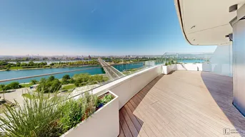 Expose 3-Zimmer-Wohnung mit Traum-Ausblick &amp; 2 Balkonen im DANUBEFLATS + GARAGE