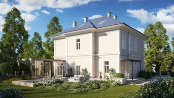 Expose Jetzt mit neuem Grundriss: Gartenwohnung in Gründerzeitvilla I ca. 930m² Außenfläche I beheizter Wintergarten &amp; Pool
