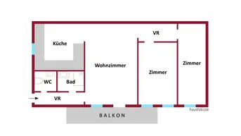 Expose Moderne 3-Zimmer Wohnung, mit Balkon, hofseitig
