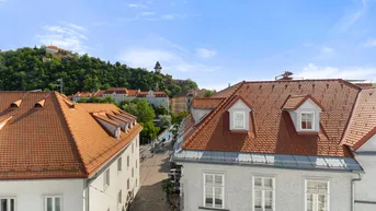 Expose Prestigelage beim Kunsthaus: Dachgeschosswohnung mit unverbaubarem Schloßberg-Blick