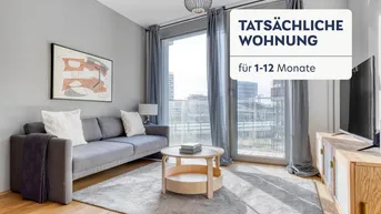 Expose Traumblick über Wien, Belview Tower mit Gym, Wellness &amp; Lounge, 2 Zimmer + Balkon, 4. Stock, U-Bahn(VIE252)