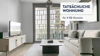 Expose Traumblick über Wien, Belview Tower mit Gym, Wellness &amp; Lounge, 2 Zimmer + Balkon, 11. Stock, U-Bahn (VIE44)