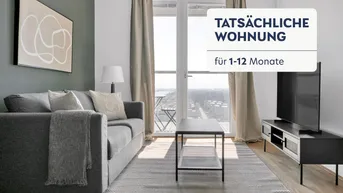 Expose Marinatower: U2 Donaumarina, 1 Zi mit Balkon mit Ausblick auf Donau, Gym, Sauna, Shops im Tower (VIE120)