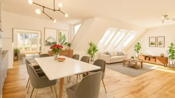 Expose Raumwunder im Dachgeschoß - großer Wohnbereich, ruhige Terrasse - 9. Bezirk!!!
