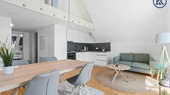 Expose Ein Nest zum Verlieben – Wunderschöne 3-Zimmer-Dachgeschosswohnung mit sonniger Terrasse nahe U1 Kagraner Platz