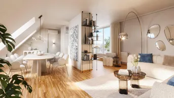 Expose Dachgeschoss-Maisonette mit Terrasse: 2 Zimmer, 80m² mit Lift für 519.000 €