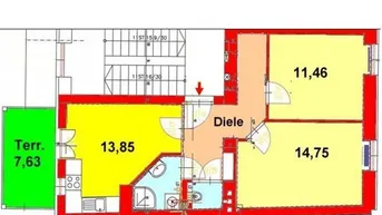 Expose Provisionsfrei: perfekte 2er-WG-Wohnung mit Innenhofterrasse in Top Lage bei FH / Eggenberg