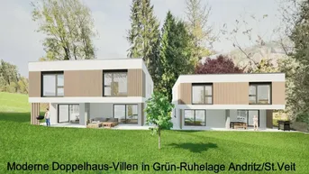 Expose Moderne Doppelhaus-Villa mit Terrassen, Eigengarten und überdachtem Stellplatz in Grün-Ruhe-Lage - Graz-St.Veit