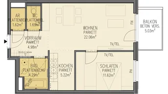 Expose HIETZING – Moderne 2-Zimmer Wohnung mit Balkon direkt an der U4
