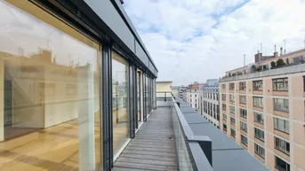 Expose Ein Wohngenuss der Moderne mit außergewöhnlicher Terrasse - 3-Zimmer-Erstbezug mit stilvoller Ausstattung - U4-Station Friedensbrücke in Gehweite