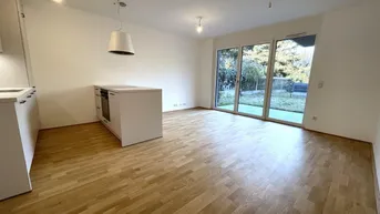 Expose Ruhig gelegene 3-Zimmer Gartenwohnung mit großer Grünfläche - Luftwärmepumpe + Klimavorbereitung - ab 01.09