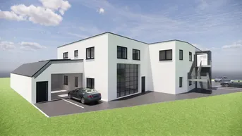 Expose Neubauprojekt Kleinfeld Ebbs: Halle mit Büro und Außenlager zu vermieten