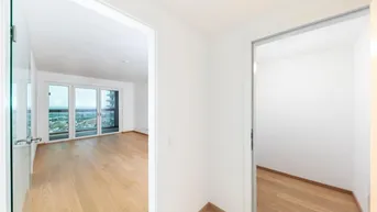 Expose HELIO TOWER, U3-Nähe: Freundliche 2-Zimmer-Wohnung mit Süd-Ost-Loggia im 32. Stock, PROVISIONSFREI