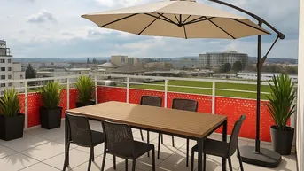 Expose ***ERSTBEZUG - LUXURIÖSES, KLIMATISIERTES DG-PENTHOUSE IN WIEN 23 - 4 ZIMMER, 4 TERRASSEN &amp; TIEFGARAGE***