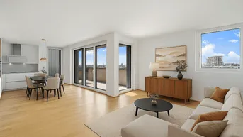 Expose Provisionsfrei: Exklusive 3-Zimmer-Dachgeschosswohnung mit 2 Terrassen &amp; Panoramablick – Vorgartenstraße 120A, 1020 Wien