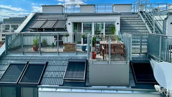 Expose PROVISIONSFREI! Traumhafte Maisonette-Dachgeschosswohnung mit 3 Schlafzimmern und Terrasse mit Prater- und Stephansdomblick – Vollklimatisiert! Top Lage - U1/U2!