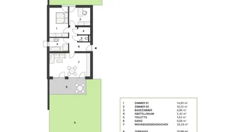 Expose DAS WIESENQUARTIER - Exklusive Wohnung (TOP01 Haus B) im Norden von Graz