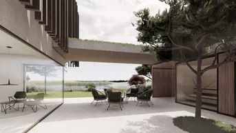 Expose Luxus am Wasser - Architekturvilla mit Atrium, Sauna &amp; direktem See Zugang